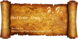Heffner Irma névjegykártya