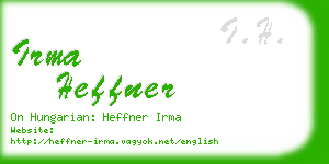 irma heffner business card